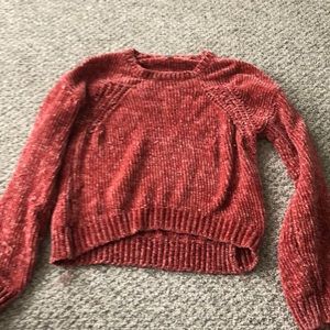 coral knit sweater